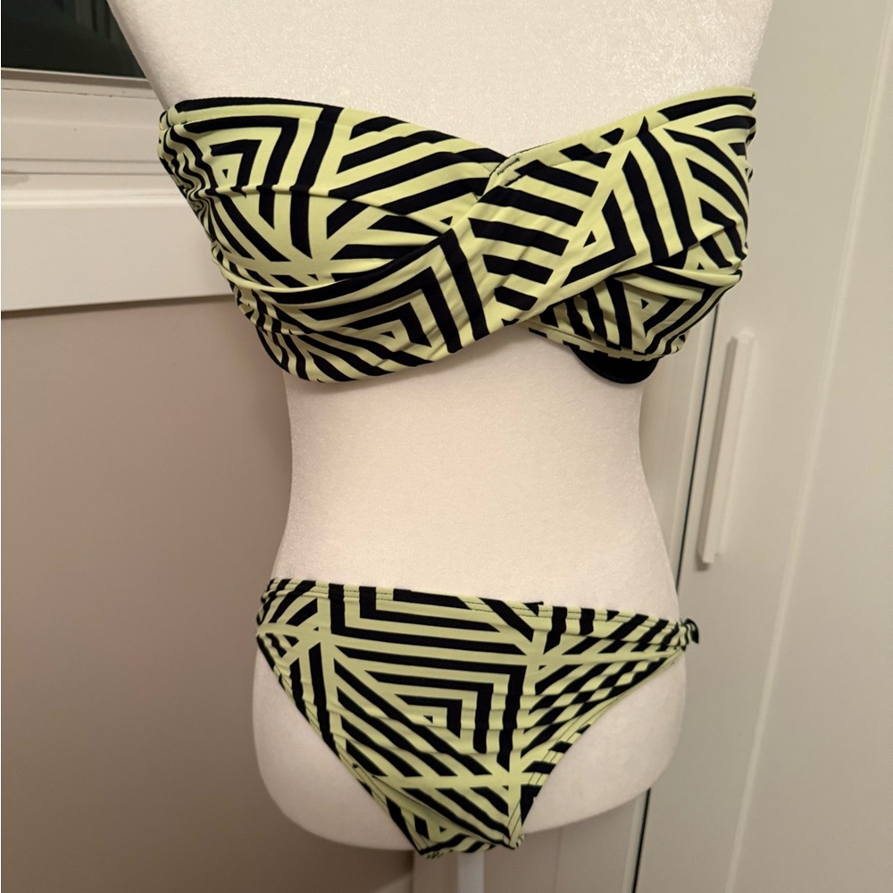 Seafolly Black and Yellow Patterned Bikini